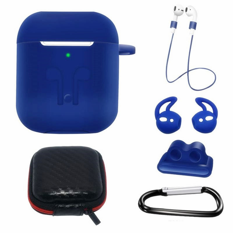 6 in 1 Silicone Case with Ear Hook Grips Straps Clips Tips Grips for AirPods 1 2 (1st 2nd Gen.) 6 in 1 Silicone Case with Ear Hook Grips Straps Clips Tips Grips for AirPods 1 2 (1st 2nd Gen.)